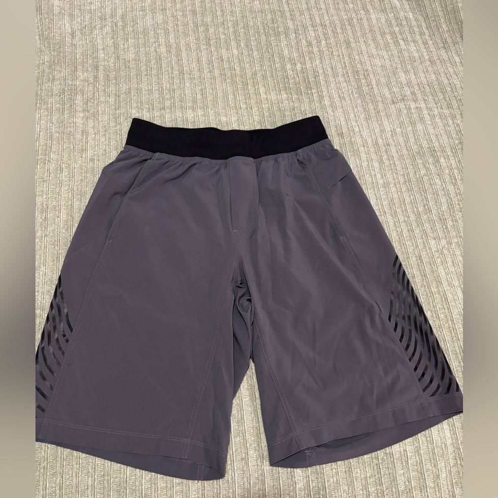 lululemon athletica Men's Black and Gray Athletic Shorts
